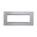 ETTROIT MT86617 6P Plaque Aluminium 6 Fentes Couleur Argent Poli Compatible avec Bticino Matix