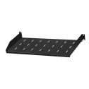 Fixed shelf 1U 270mm for rack cabinets 19" black RAL9005 color steel