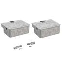 ROGER FU101 kit of 2 foundation boxes in galvanized steel complete with lever releases