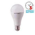 V-TAC VT-509 LED-Lampe E27 9W mit 3h Akku Form A60 Licht 4000k Notlampe verwendbar als Taschenlampe sku 7010