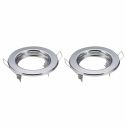 V-TAC VT-778-CH Recessed spotlight holder GU10 and GU5.3 round chrome color box of 2 spotlight holders - 3586