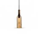 Pendant Light 1MT E14 Bottle Shape Ф72mm - Mod. VT- 7558 - SKU 3776 - Braun Glas