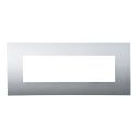 Plaque Ettroit VA83706 7 modules, série Venus, plastique argenté, compatible avec la série Vimar Arkè