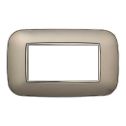 Plaque compatibles Bticino Axolute 4 modules plastique couleur titane Orbis série Moon Ettroit AN91408