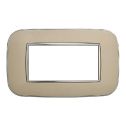 Plaque compatibles Bticino Axolute 4 modules plastique couleur sable Orbis série Moon Ettroit AN91409