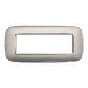 Plaque compatibles Bticino Axolute 6 modules plastique couleur argent Orbis série Moon Ettroit AN91606