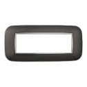 Plaque compatibles Bticino Axolute 6 modules plastique couleur acier graphite foncé Orbis série Moon Ettroit AN91607