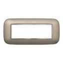 Plaque compatibles Bticino Axolute 6 modules plastique couleur titane Orbis série Moon Ettroit AN91608