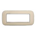 Plaque compatibles Bticino Axolute 6 modules plastique couleur sable Orbis série Moon Ettroit AN91609