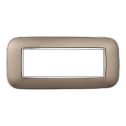 Plaque compatibles Bticino Axolute 6 modules plastique couleur chrome poli Orbis série Moon Ettroit AN91613