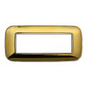 Plaque compatibles Bticino Axolute 6 modules plastique couleur or brillant Orbis série Moon Ettroit AN91612