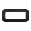 Plaque compatibles Bticino Axolute 6 modules plastique couleur noir brillant Orbis série Moon Ettroit AN91624