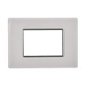 ETTROIT AN84301 Plaque en verre 3P Série Moon 3P Couleur Blanc Compatible avec Bticino Axolute