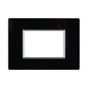 ETTROIT AN84302 Plaque en verre 3P Série Moon 3P Couleur Noir Compatible avec Bticino Axolute