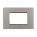 ETTROIT AN84306 Plaque en Verre 3P Série moon Couleur Argent Compatible avec Bticino Axolute
