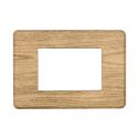 ETTROIT AN87305 Plaque fine 3P couleur bois foncé compatible avec Bticino Axolute Air