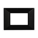 ETTROIT AN90302 Plaque Pyramide 3p Série Lune Couleur Noir Compatible avec Bticino Axolute