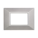 ETTROIT AN90306 Plaque Pyramide Série Lune 3P Couleur Argent Compatible avec Bticino Axolute