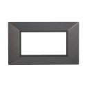 ETTROIT AN90407 Plaque Pyramide 4P Série MOON Couleur Acier Foncé Compatible avec Bticino Axolute