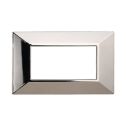 ETTROIT AN90413 Plaque Pyramide 4P Série MOON Couleur Chrome Poli Compatible avec Bticino Axolute