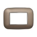 Plaque compatibles Bticino Axolute 3 modules plastique couleur bronze Orbis série Moon Ettroit AN91310