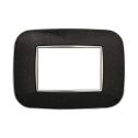 Plaque compatibles Bticino Axolute 3 modules plastique couleur noir brillant Orbis série Moon Ettroit AN91324
