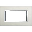 Bticino axolute - HA4804XC 4P 4-Sitzer-Platte aus gebürstetem Aluminium