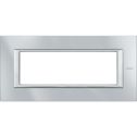 BTICINO Axolute - 6P tech Rechteckige Platte 6 Module - Monochrom SILBER