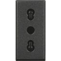 Bticino Axolute-Serie – 2P+E 10/16A Bypass-Steckdose, Mittenabstand 19–26 mm, Farbe Anthrazit