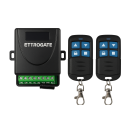 ETTROGATE Kit radio universale 2 canali per automazione cancelli / luci / irrigazione/tende con 2 telecomandi 433mhz IP20 ET6001