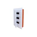 Tableau d'encastrement 4 modules avec cadre blanc et porte blanc 335x510x80mm IP40 FAEG - FG14636