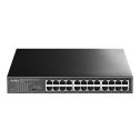 Commutateur Switch industriel 24ports LAN 10/100/1000Mbps Gigabit montage en rack/bureau métallique Cudy GS1024