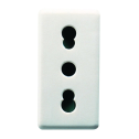 GEWISS GW20203 bivalent Italian socket 2P+E 16A 1 module, white color