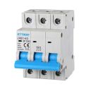 ETTROIT JX136360 Interruttore magnetotermico automatico 3P 63A 6kA 380V 3 Moduli DIN 