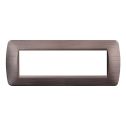 Plaque Plastique ETTROIT 7P Couleur Bronze Satiné Compatible Avec Bticino Living Light - LN85710
