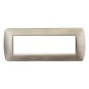 Plaque ETTROIT 7P couleur or satiné compatible avec Bticino Living Light LN85711