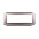 Ettroit placca compatibile Bticino Livinglight 7 moduli plastica slim colore titanio - LN87708