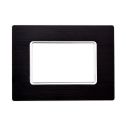 ETTROIT MT86302 Plaque Aluminium Série Solaire 3P Couleur Noir Compatible avec Bticino Matix