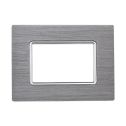 ETTROIT MT86306 Plaque Aluminium Série Solaire 3P Couleur Argent Compatible avec Bticino Matix
