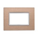 ETTROIT MT86311 Plaque Aluminium 3P Couleur Or Compatible avec Bticino Matix