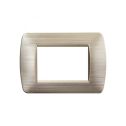 ETTROIT Assiette 3 places série SPACE 3P en plastique or satiné compatible avec Bticino Living Light LN85311