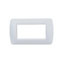 ETTROIT Plaque de recouvrement 4 places série Space en plastique blanc satiné compatible avec Living light LN85401