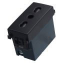ETTROIT Bivalent 2P+T 10/16A two-way socket, black, compatible with Vimar Arke