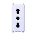 Prise bivalente ETTROIT 2P+T 10/16A, couleur blanche, compatible avec Vimar Arke VA2001B