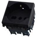 ETTROIT Schuko Socket 2P+T 16A Black Color Compatible With Vimar Arke VA2102