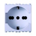 Prise Schuko ETTROIT 2P+T 16A Blanc Compatible Vimar Arke VA2102B