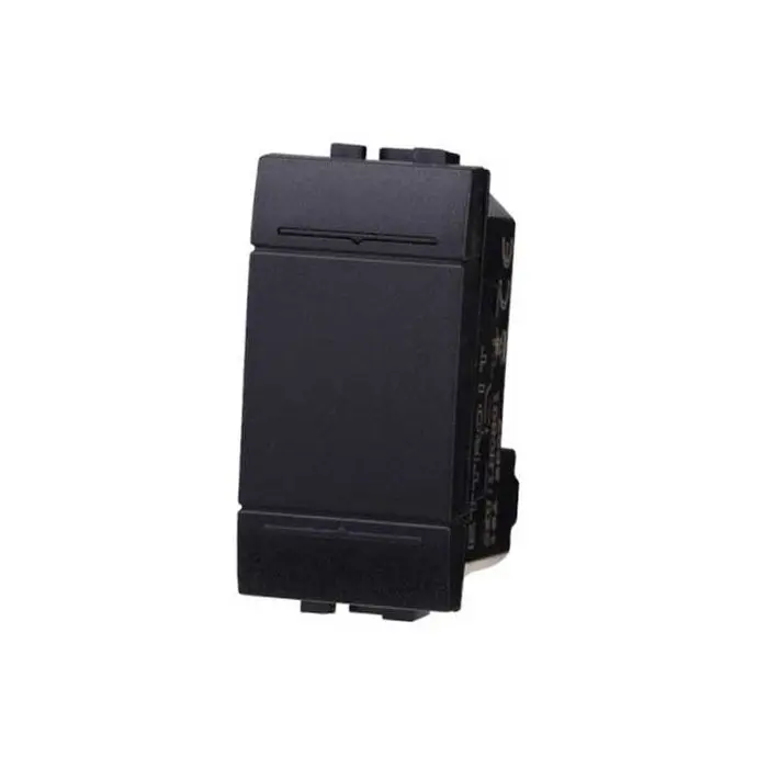 Gewiss Gw21588 Deviatore 1P 16 AX Illuminabile – Interruttore SY-B, Colore Nero
